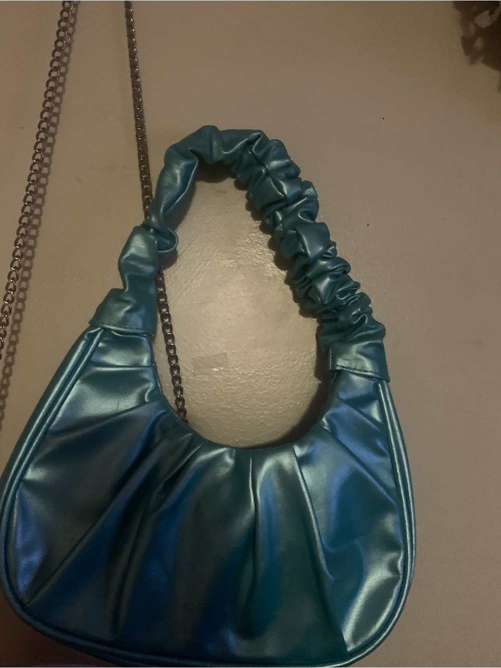 Justice Teal Metallic Ruched Shoulder Bag